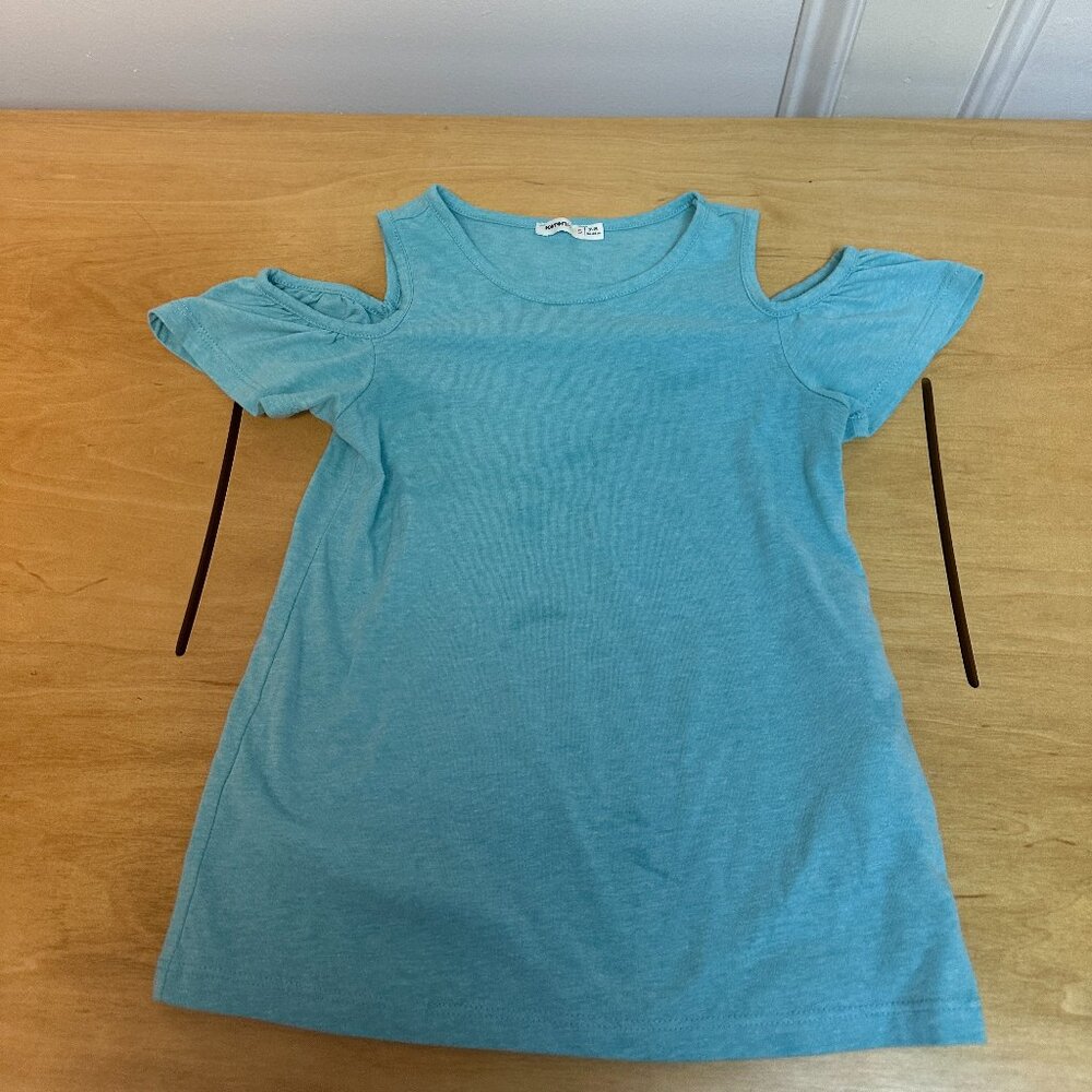 KOTON  Girls  Light Blue T- Shirt Size 7-8 Years In Great Shape!